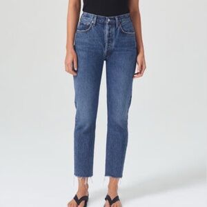 Agolde Riley High Rise Straight Crop in Sphere